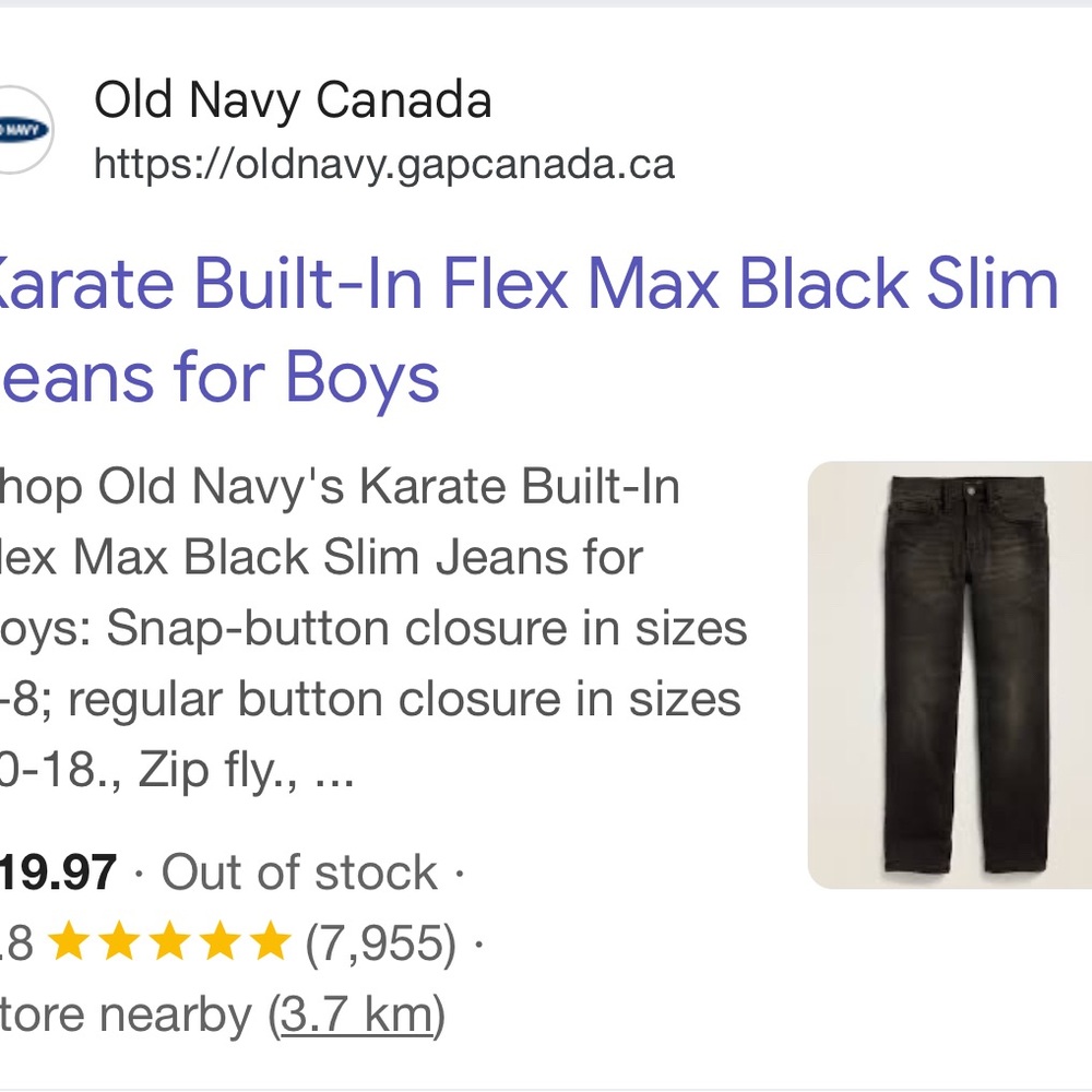 Old Navy Black Slim Jeans with Flex